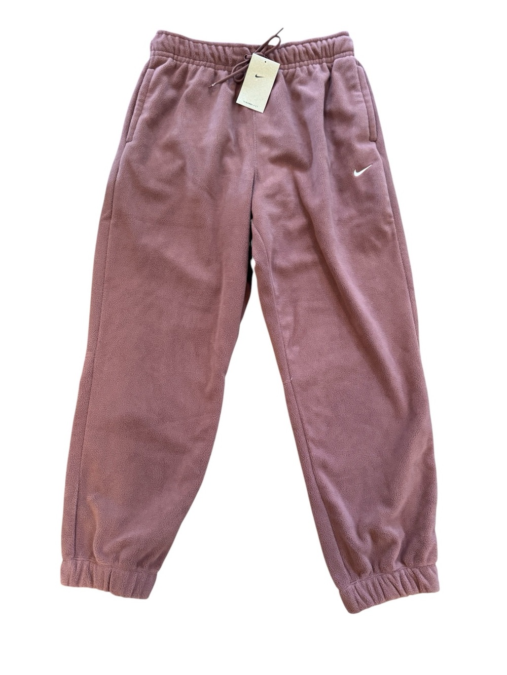 Nike Womens Plush Joggers Cozy Warm Mauve Sz M FB5578-218 Oversized Fit NWT